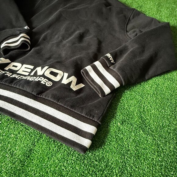 Aape by Bape Stripe and Stars Button Up Varsity Jacket Sweater Hoodie Size L - Picture 15 of 16